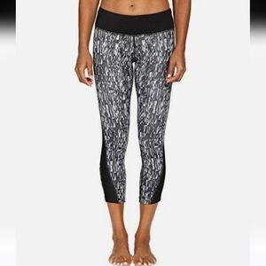 NWOT Nike Womens XS Dri Fit Graphic Running Tights Black Gray 2885-Bi